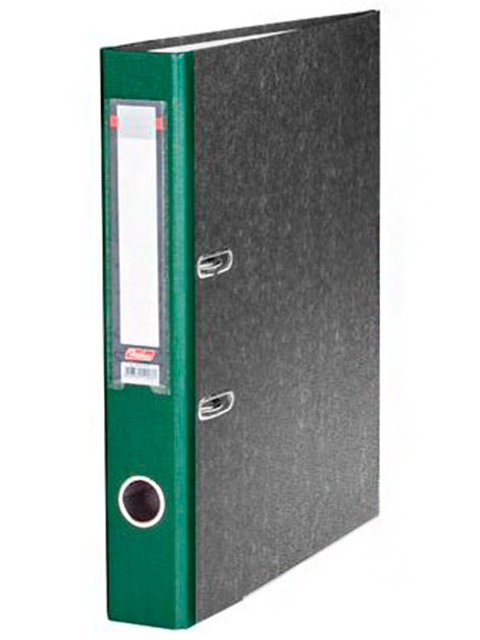 Регистратор А4 Хатбер 50 мм картонный, мрамор зеленый