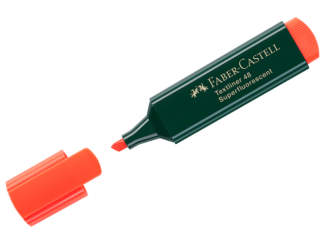 Текстовыделитель Faber-Castell "48" 1-5 мм, скошенный, оранжевый