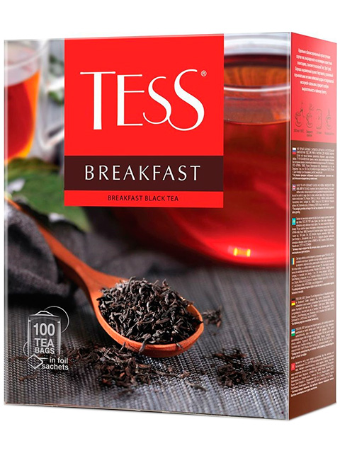 Чай TESS BREAKFAST черный в пакетиках с ярлыками 1,8 г 100 штук