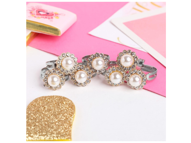 Кольцо детское Выбражулька, цветочек, жемчуг