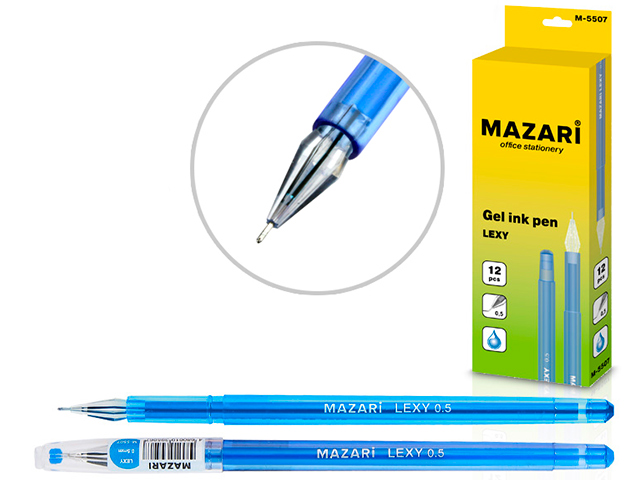 Ручка гелевая Mazari "LEXY" 0,5 мм, корпус пластик, синяя