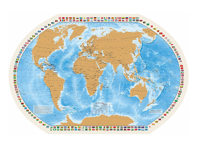 Карта "Мир моих путешествий", 87х58 см, со стирающимся слоем, в картонном тубусе