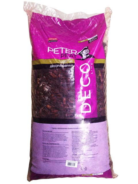 Щепа декоративная Peter Peat, коричневая, линия Деко, 60л