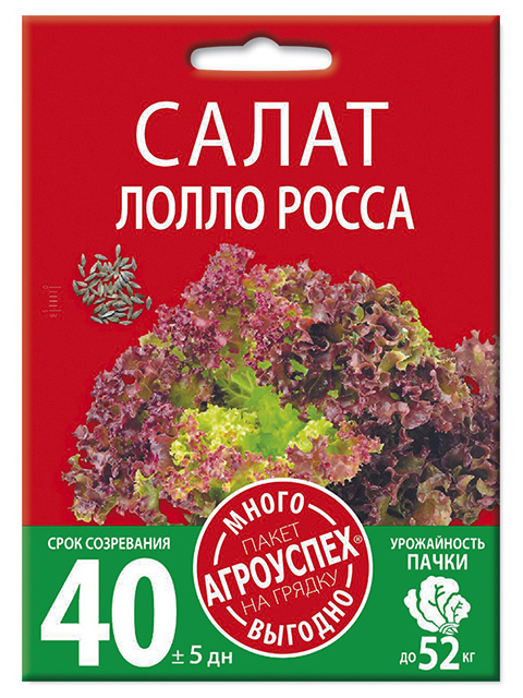Салат Лолло Росса, 2 г. ц/п Агроуспех
