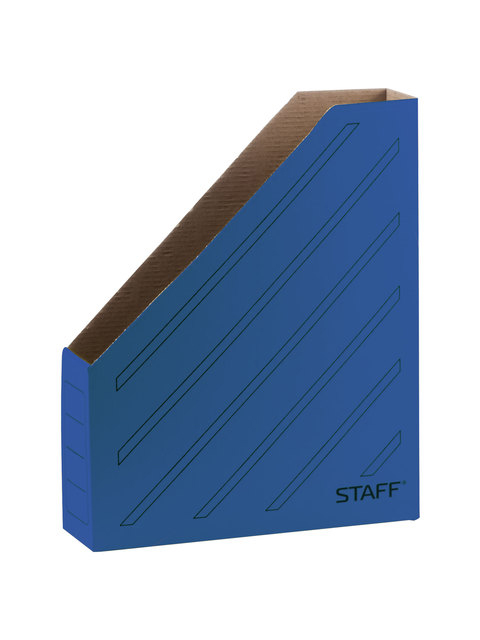 Лоток вертикальный для бумаг, микрогофрокартон, 75 мм, до 700 листов, синий, STAFF, 128882