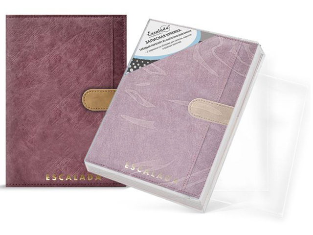 Записная книжка А5 96 листов Феникс+ "Escalada" бордовая, твердый переплет из синтетической бумаги, в подарочной упаковке