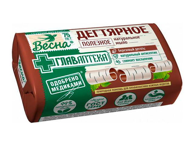 Мыло туалетное Весна "Дегтярное", 90 г