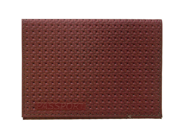Обложка для паспорта Office Space "Плетенка" к/зам. темно-бордовый