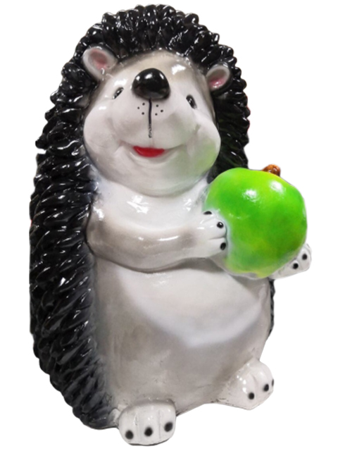 Фигура из гипса "Еж с зеленым яблоком"