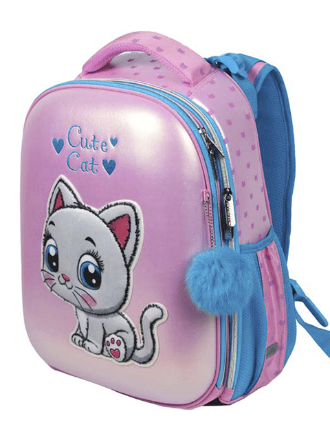 Рюкзак школьный deVENTE "Choice. Cute Cat" 38х28х16 см, 2 отделения, 2 кармана, жесткая, эргономичная спинка