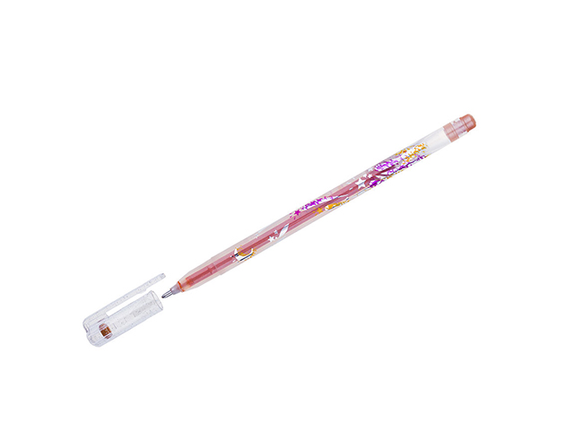 Ручка гелевая Crown "Glitter Metal Jell" 1 мм, оранжевая с блестками