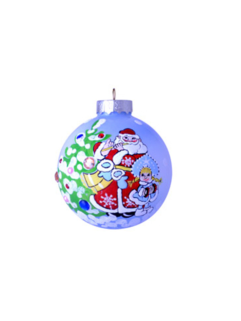 Елочная игрушка Шар "Дед Мороз на празднике", 8,5см., стекло, в подарочной упаковке