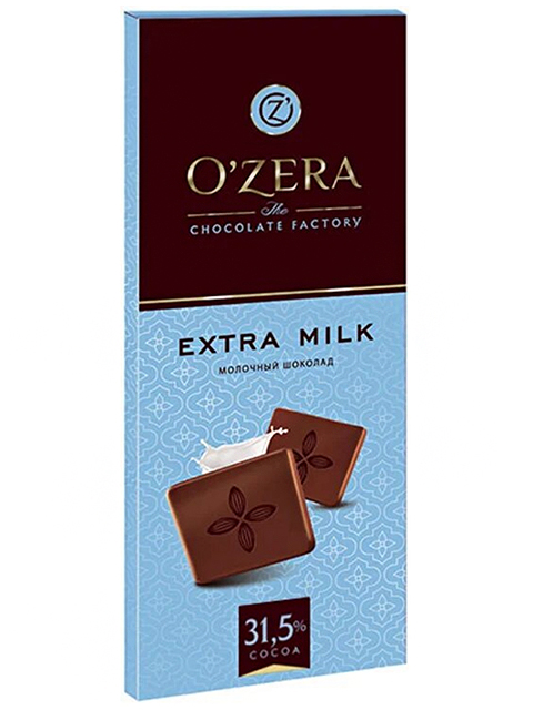 Шоколад O`ZERA "Extra Milk" 90 г, молочный