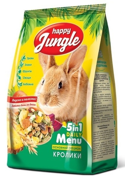Корм "Happy Jungle" для кроликов 400г пакет