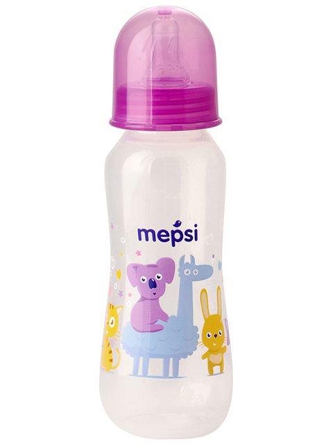 Бутылочка для кормления MEPSI, с силиконовой соской, 250 мл (с рождения)