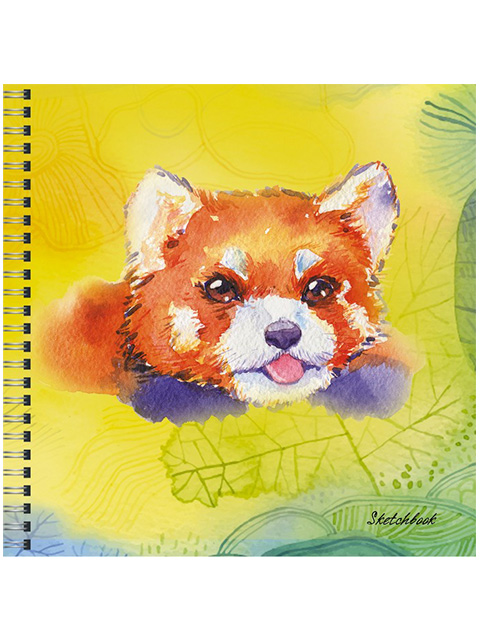 Скетчбук А6+ (165х165) 50 листов Paper Art "Красная панда" обл. 7БЦ матовая ламинация, на евроспирали