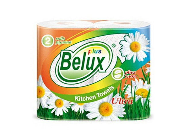Полотенца бумажные "Belux Plus" 2 рулона, 2 слоя, с рисунком