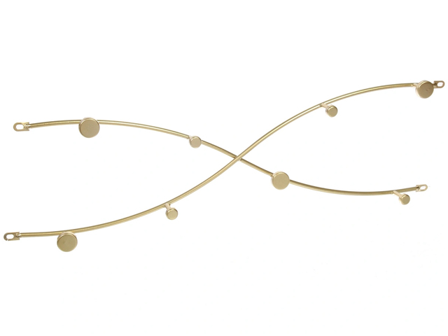 Ключница "Лофт вост" 8 крючков, 55х15см, металлическая, элла, золото