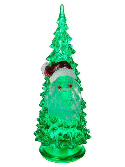 Игрушка световая "Елочка Дед Мороз", 18,5 см, 1LED, RGB, на батарейках, зеленая