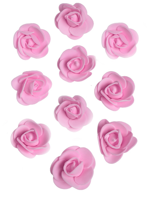 Головки цветов "Роза" мелкая 35мм, розовый (цена за 1шт)