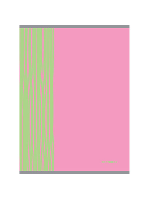 Тетрадь А4 48 листов клетка Listoff "Неоновые штрихи. Розовый и зеленый" на скрепке