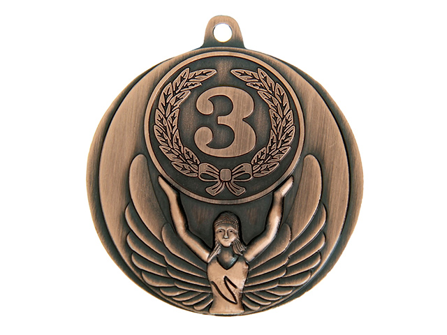Медаль призовая "3 место" 4,5 см, металлическая, бронза