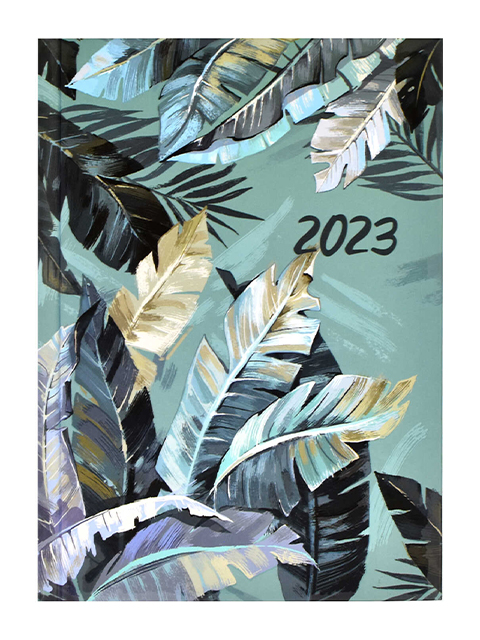 Ежедневник датированный 2023 А5 160 листов Феникс+ "Пальмовые листья" обложка 7БЦ