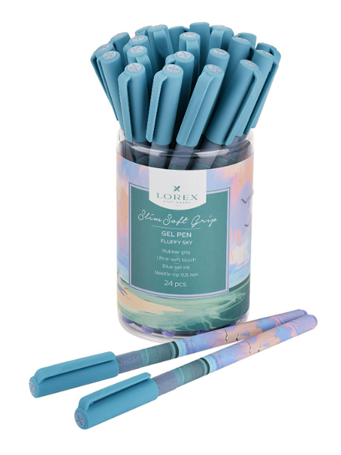 Ручка гелевая LOREX "FLUFFY SKY" прорезиненный корпус, 0,5мм, синяя