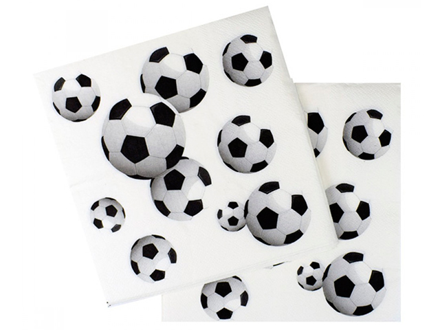Салфетки бумажные Пати бум "Футбол" 33х33см, 20 штук в упаковке
