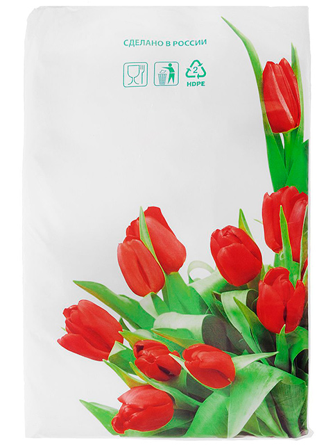 Пакет фасовочный 24х37 ПНД "Тюльпаны" в пластах