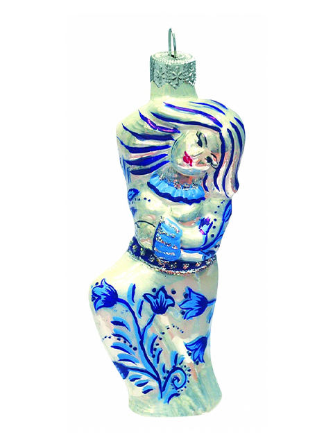 Елочное украшение фигурка "Танцовщица Русские Узоры" 11см, стекло, в подарочной упаковке