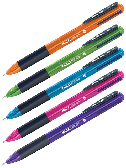 Ручка шариковая автоматическая Berlingo "Multicolor" 4-х цветная