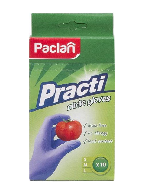 Перчатки нитриловые Paclan "Practi р-р S", 5 пар в упаковке