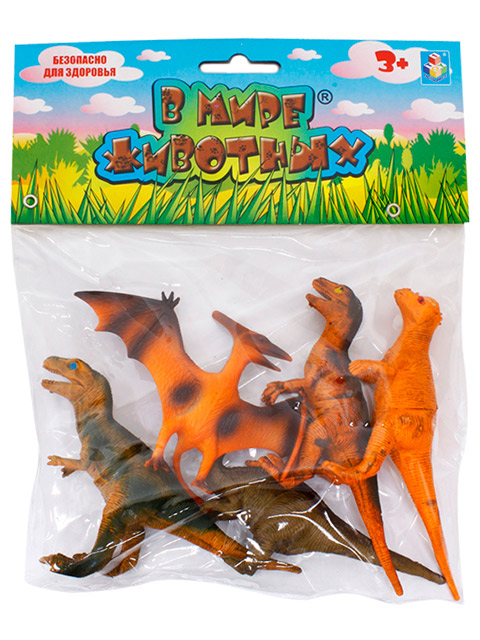 Игровой набор "В мире животных. Динозавры" 5 шт. в упаковке