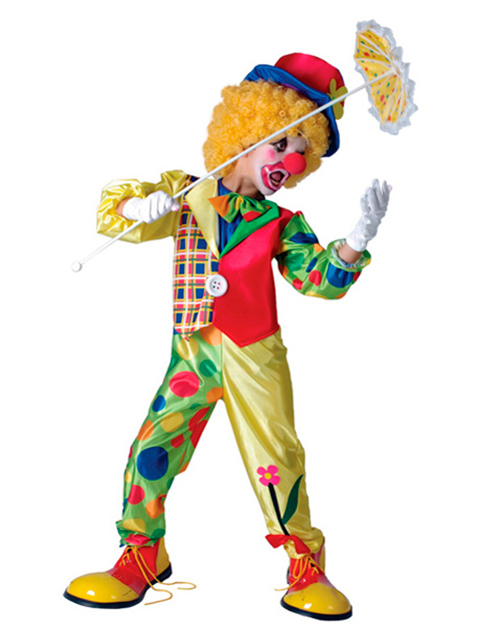 Костюм карнавальный "Клоун" на 7-10, 11-14 лет, 2 предмета (комбинезон, шляпа)