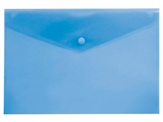 Папка-конверт на кнопке А5 "Бюрократ" 0,18 мм, синий