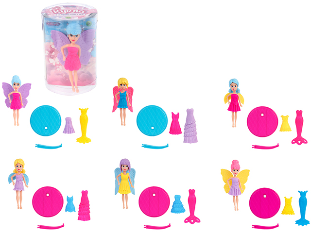 ИгрушкаИГРОЛЕНД "Кукла с крылышками" 9см, микс