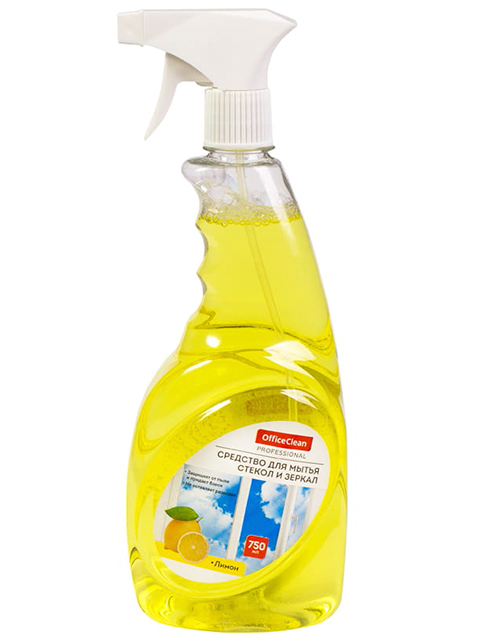 Средство для мытья стекол и зеркал Office Clean 750мл Лимон (1/16)