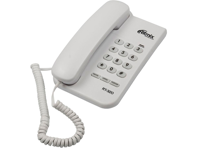 Телефон Ritmix RT-320 проводной, белый