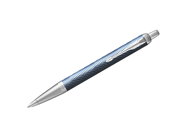 Ручка шариковая автоматическая PARKER "IM  Premium Blue Grey GT" 1,0мм, синяя, кор. латунь