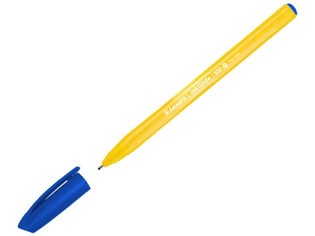 Ручка шариковая Luxor "InkGlide" 0.7мм, трехгранный, оранжевый корпус, синяя
