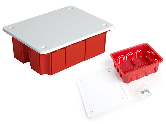 Коробка монтажная "STEKKER" для сплош. стен, 120х92х45мм, красный