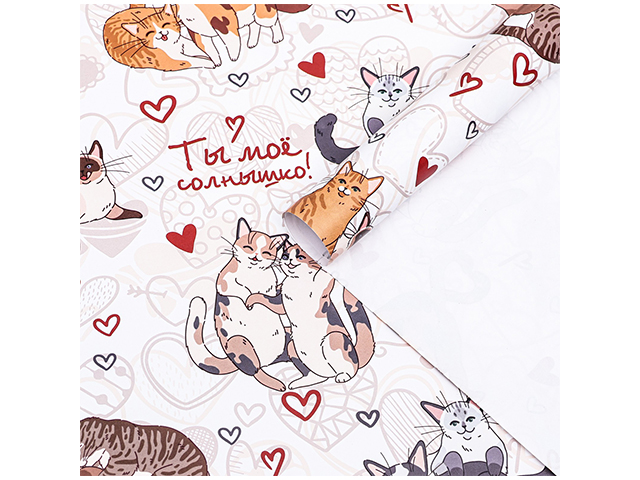 Бумага упаковочная ""Ты мое солнышко" 60х90см глянцевая