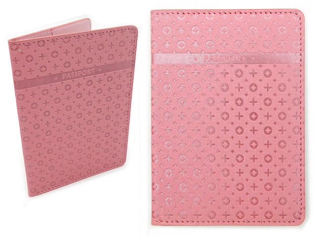 Обложка для паспорта Intelligent "Passport" розовый мерцающий, тиснение орнамент