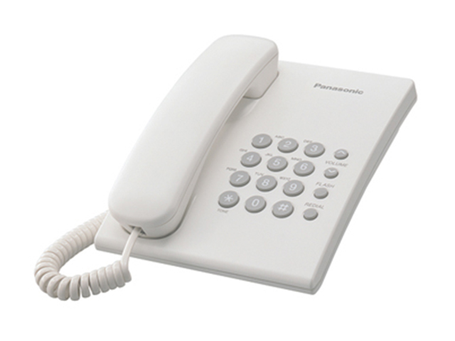 Телефон PANASONIC KX-TS2350RUW тональный/импульсный режим, белый