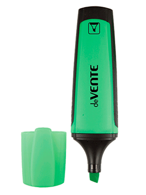 Текстовыделитель deVENTE 1,0 - 4,0 мм, клин/нак, корп. с каучуковыми вставками, зеленый