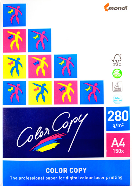 Бумага для цветной лазерной печати Color Copy (А4, 280 г/кв.м, белизна 161% CIE, 150 листов)