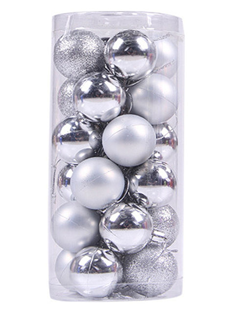 Набор елочных шаров MILAND "Новогоднее настроение" 24 штуки d-3 см, серебряный