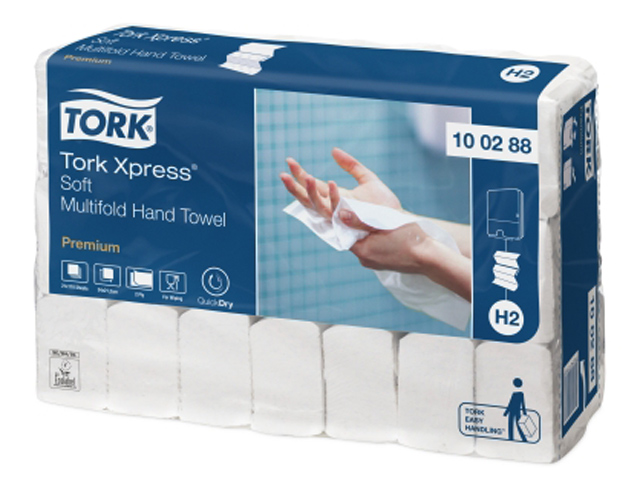 Полотенца бумажные TORK Premium Soft, мягкие, листовые, белые 110л