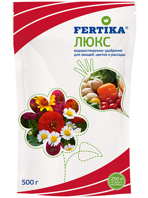 FERTIKA Люкс кристаллический, 500 г, для овощей, цветов и рассады